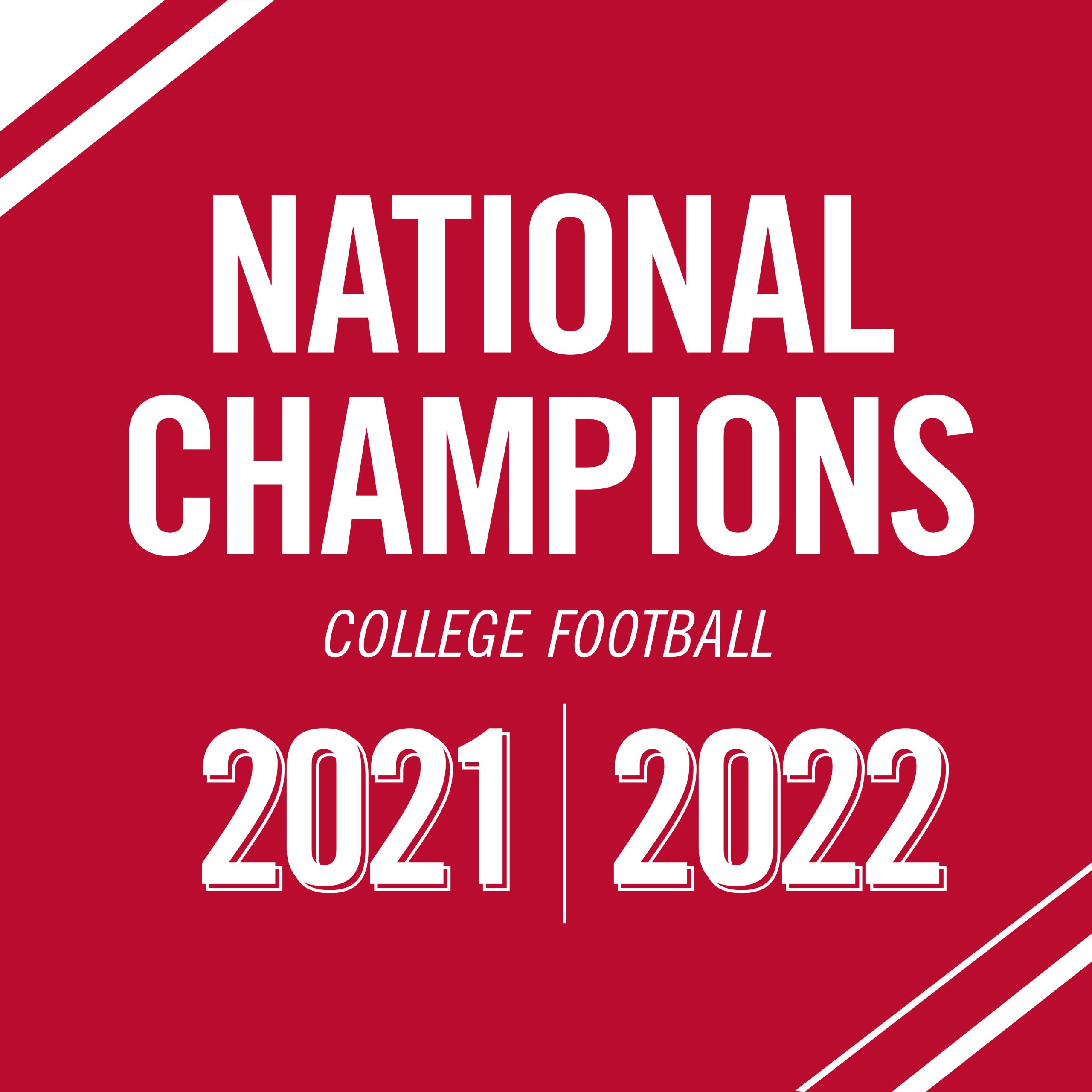 Graphic: National Champions College Football for the 2021-2022 Season