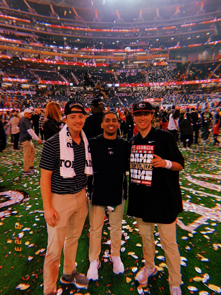 Jayan celebrating after UGA's national championship win