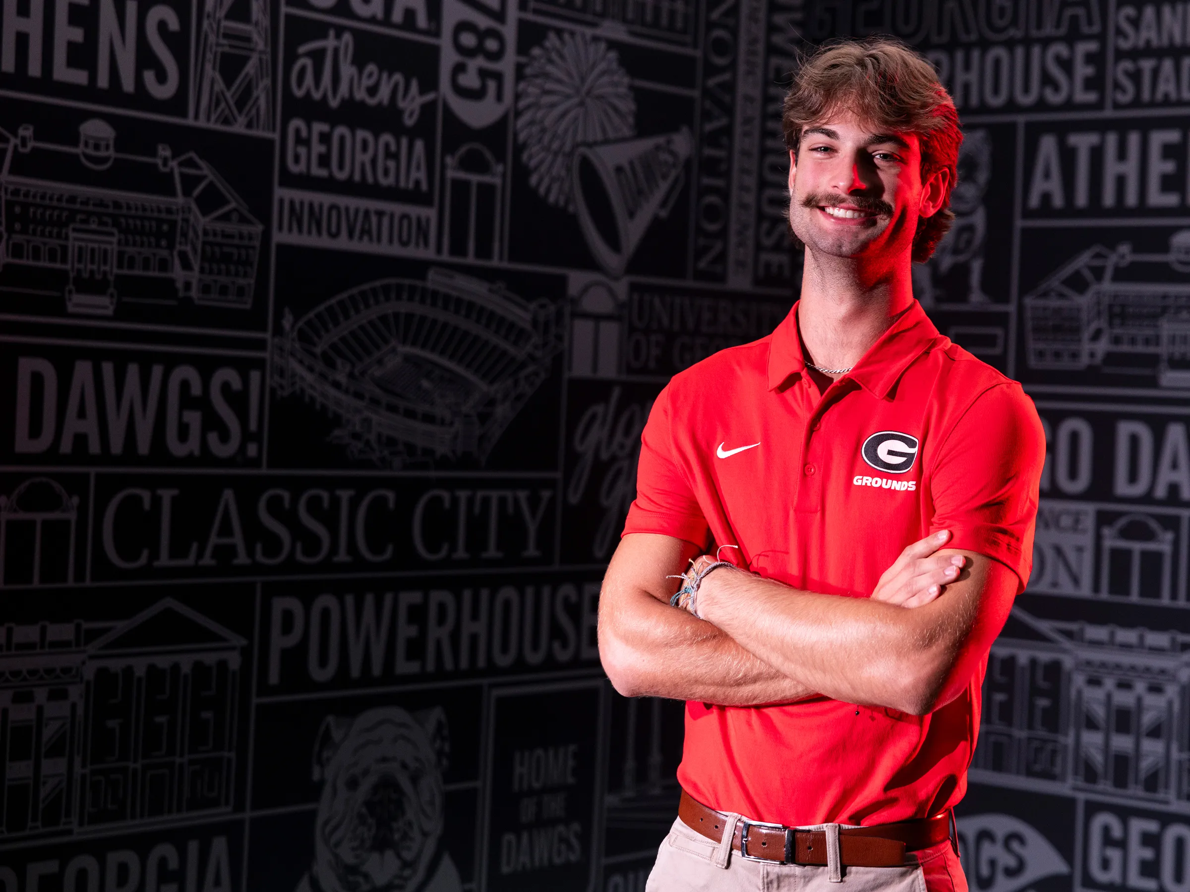 Cheering fan in red jersey